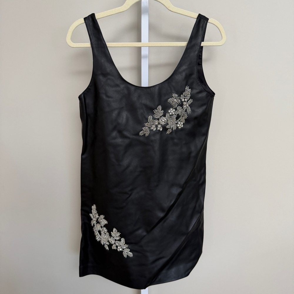 Zara Elegant Black Sleeveless Dress with Floral Embroidery size XS - Picture 4 of 4